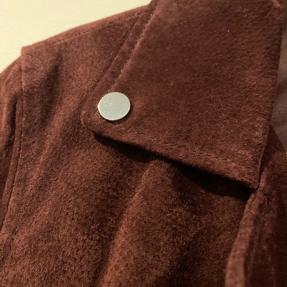 Small Burgundy Aqua Brand Genuine Leather Jacket - Picture 3 of 4